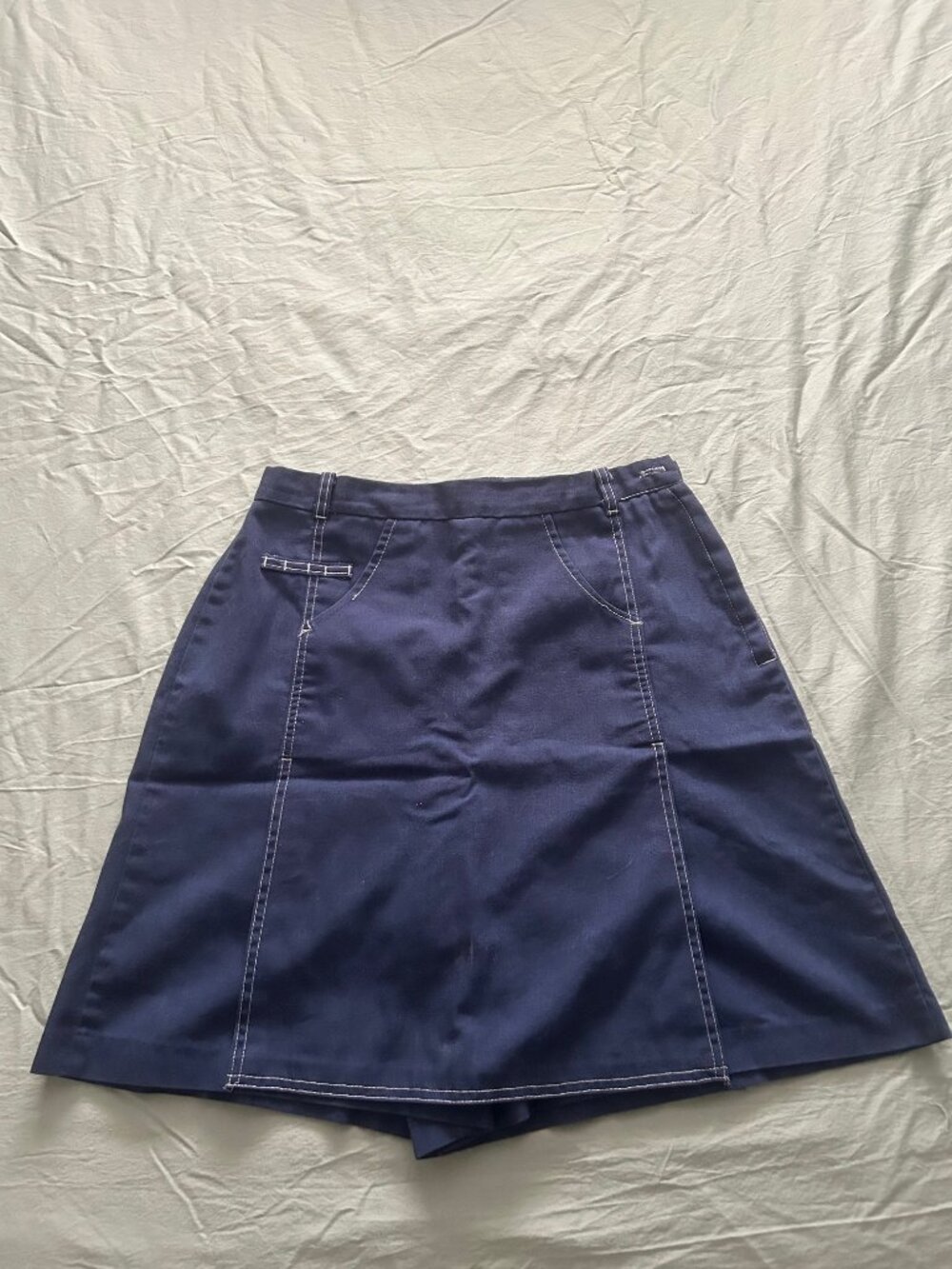 Sears Navy Perma-Prest sailor style skort 1970s vintage size small
